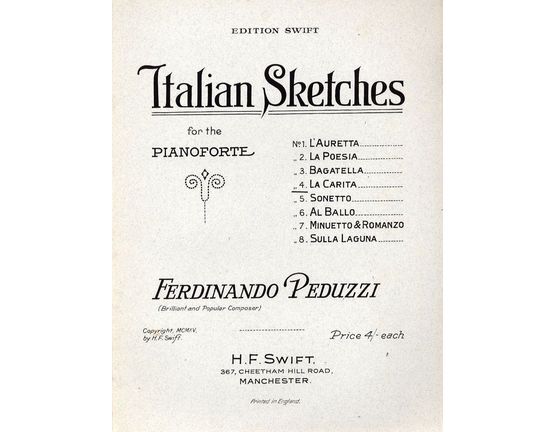 8193 | La Carita - No. 4 From  ''Italian Sketches'' - For Pianoforte - Edition Swift