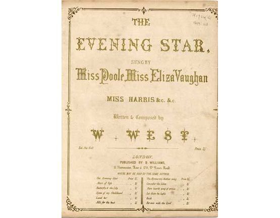 8212 | The Evening Star - Song - sung by Miss Poole & Miss Eliza Vaughan