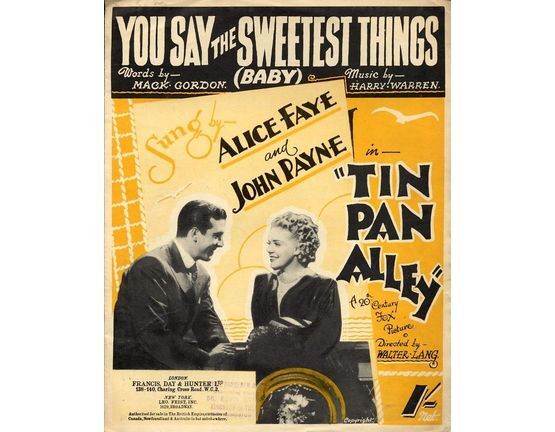8284 | You Say the Sweetest Things - from "Tin Pan Alley" - Alice Faye and John Payne