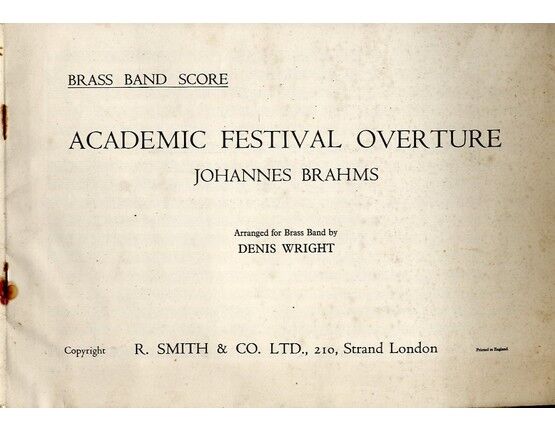 8298 | Brahms - Academic Festival Overture - Op. 80 - Brass Band Score
