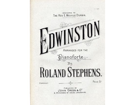 8302 | Edwinston - Arranged for pianoforte - Dedicated to The Rev. E. Melville Durbin