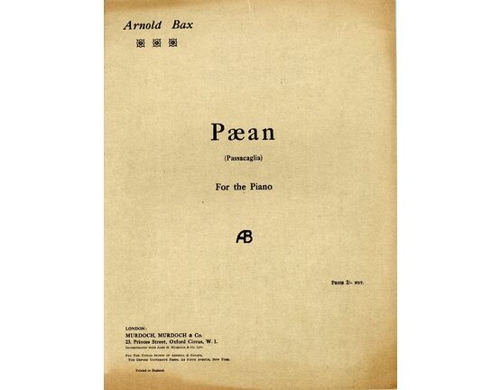 8314 | Paean (Passacaglia) - For Piano