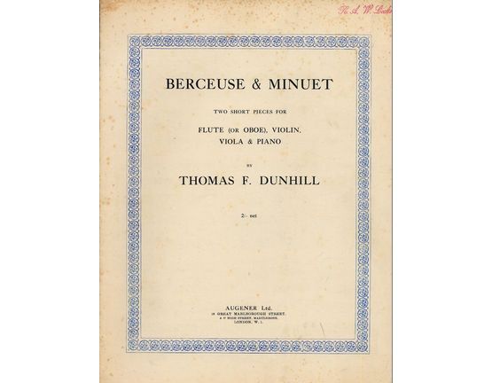 8328 | Berceuse & Minuet - Two Short Pieces for Flute (or oboe), Violin, Viola & Piano