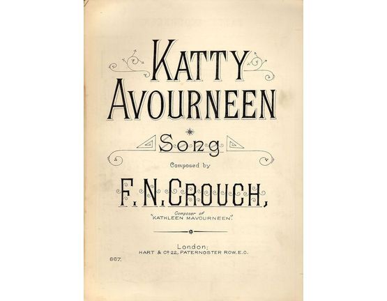 8384 | Katty Avourneen - Song - Hart and Co. Edition No. 867 - For Piano and Voice