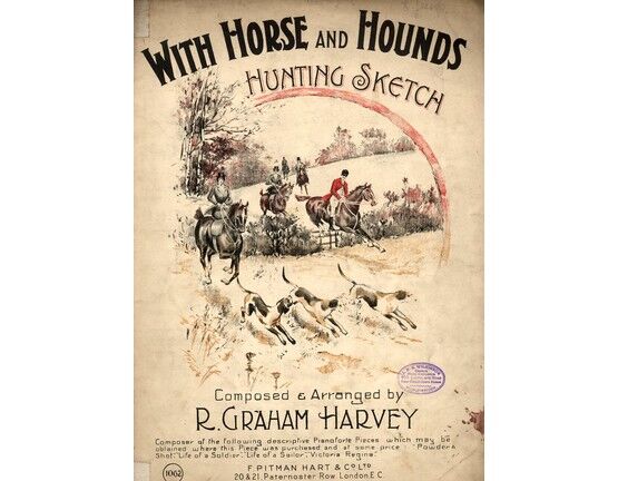 8384 | With Horse and Hounds - Hunting Sketch