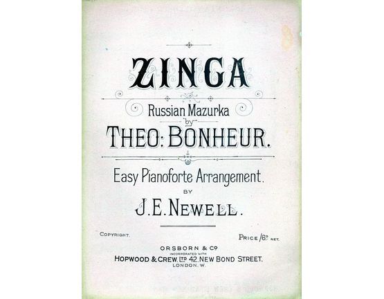 8468 | Zinga - Russian Mazurka - Easy Pianoforte Arrangement