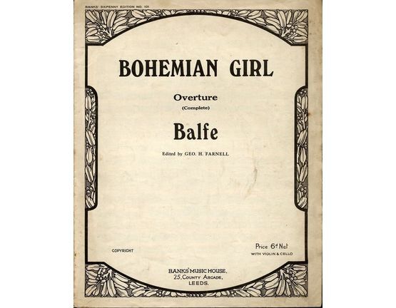 8538 | Bohemian Girl - Complete Overture for piano solo with Violin and Cello Parts