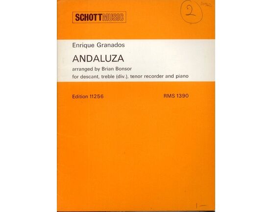 8549 | Andaluza - For Descant, Treble (div.) Tenor Recorder and Piano
