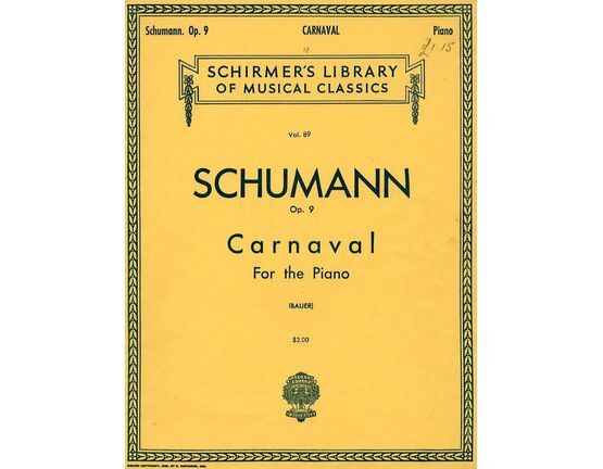 8643 | Carnaval for the piano -  Op. 9 - Schirmers Edition Vol. 89