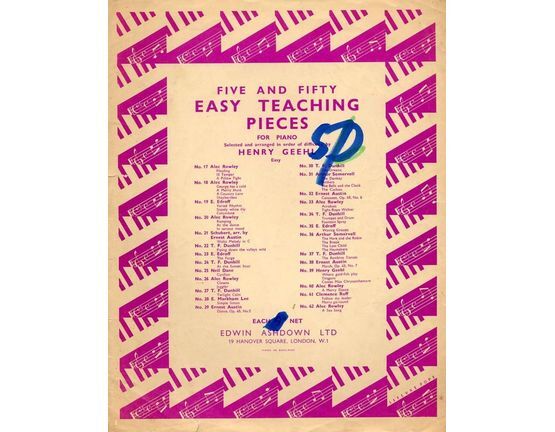 8646 | Five and Fifty Easy Teaching Pieces for Piano - Series No. 26 - Two Pieces for Pianoforte