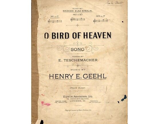 8646 | O Bird of Heaven - Song in the key of C major for lower voice