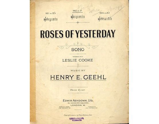 8646 | Roses of Yesterday - Song in the key of F major for medium voice