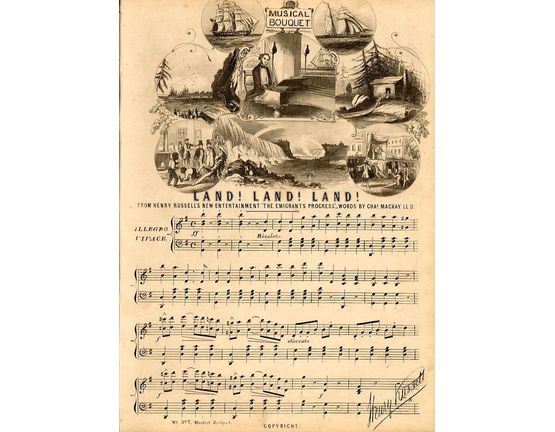 8651 | Land! Land! Land! - From Henry Russell's New Entertainment "The Emigrant's Progress" - Musical Bouquet No. 367