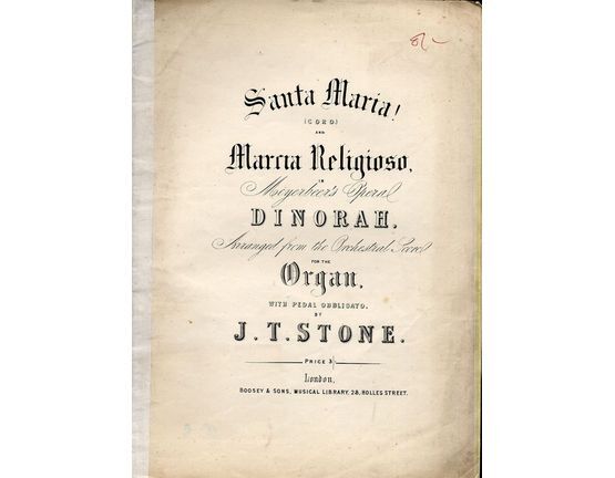 8653 | Santa Maria! (Coro) and Maria Religioso -  from G. Meyerbeer's Opera Dinorah
