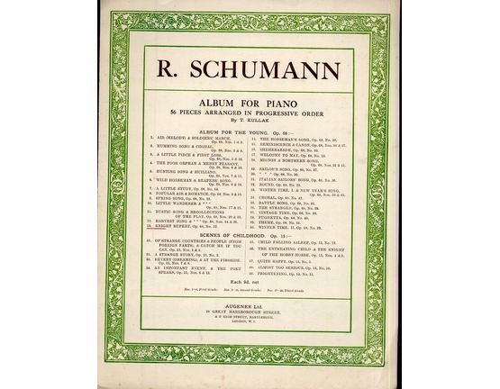 8654 | Knight Rubert, Op. 68, No. 12 - From Album For The Young by R. Schumann. Album for Piano - 56 pieces arranged in progressive order by T. Kullak