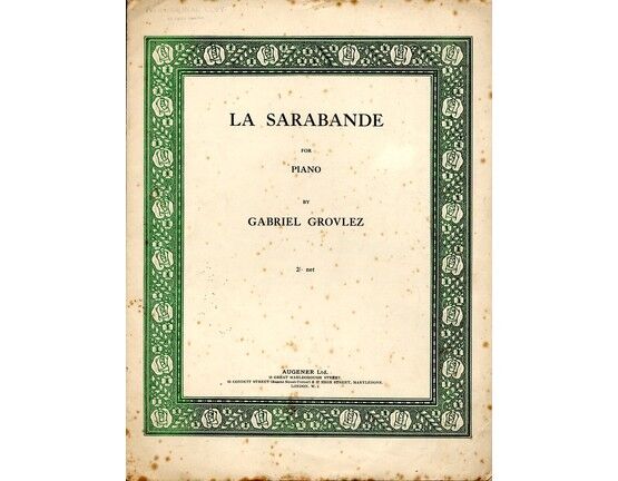 8654 | La Sarabande - Piano Solo - Augener Edition