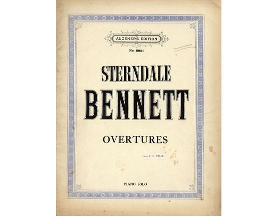 8901 | Sterndale Bennet Overtures - For Piano Solo - Augeners Edition No. 8051