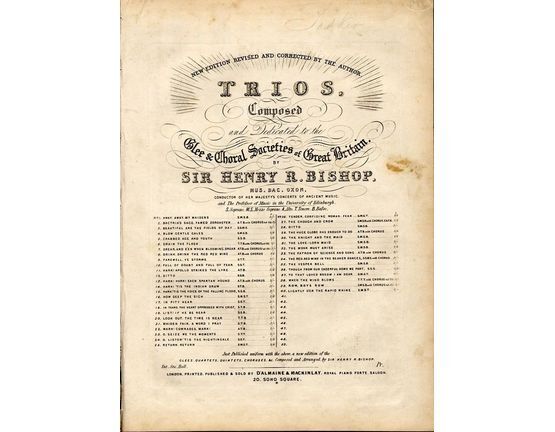 8974 | Hark! tis the Indian Drum - No. 14 of trios composed and dedicated to the Glee and Choral Societies of Great Britain - For Vocal Trio and Pianoforte