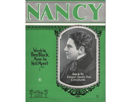 9110 | Nancy - Sung by the Eminent Operatic Tenor Ciccolini - For Piano and VOice