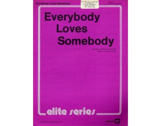 9339 | Everybody Loves Somebody - Dean Martin, Lee Lawrence, Frank Sinatra