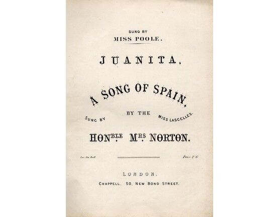 9368 | Juanita -  A Song of Spain -  sung By The Miss Lascelles