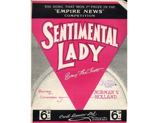 9386 | Sentimental Lady - The Song that won 1st Prize in the "Empire News" competition