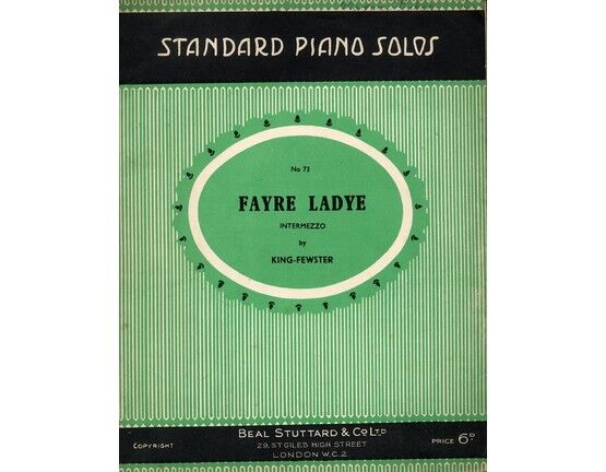 9437 | Fayre Ladye - Intermezzo -  Piano Solo