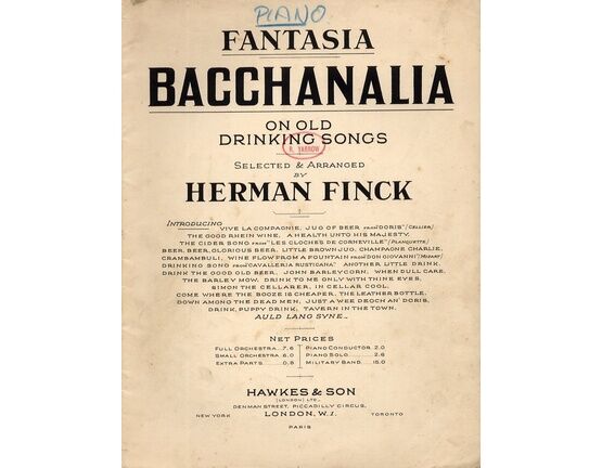 9523 | Bacchanalia - A Fantasia on popular drinking songs, old and new - Piano Conductor Score