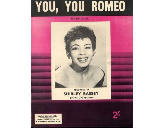 9599 | You, You Romeo - Recorded by Shirley Bassey on Philips Records - For Piano and Voice with Chord symbols