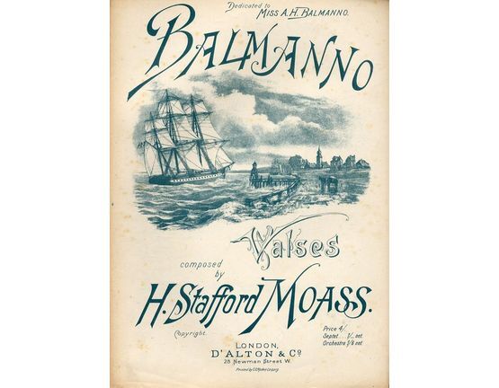 9605 | Balmanno - Valse - For Piano Solo - Dedicated to Miss A. H. Balmanno