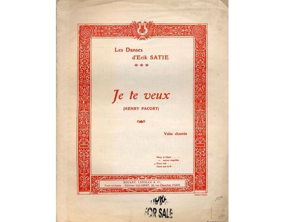 9799 | Je Te Veux - For Piano Solo - French Edition