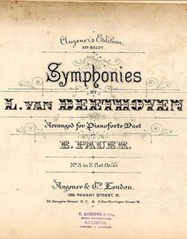 Symphony No. 3 in E flat - Op. 55 - Symphonies Series  - Arranged for Pianoforte Duet - Augeners Edition No. 8517c