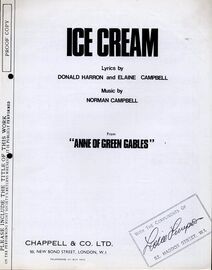 Ice Cream - From &quot;Anne of Green Gables&quot; - Professional Copy - Song