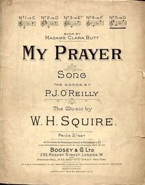 My Prayer - Song - In the key of G major for high voice