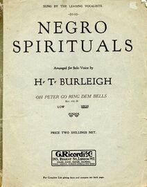 Oh Peter Go ring dem Bells - From Negro Spirituals - For Solo High Voice