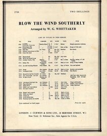 Blow The Wind Southerly - Key of G major - from North Countrie ballads, songs and Pipe tunes