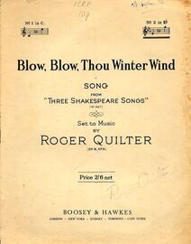 Blow Blow Thou Winter Wind - Song from &quot;Three Shakespeare Songs&quot; Op. 6, No. 3 - Key of E flat major for High Voice