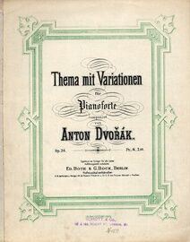 Dvorak - Thema mit Variationen - For Piano - Op. 36