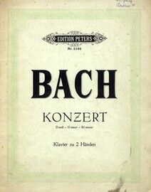 Bach - Konzert in D Minor - For Piano - Edition Peters No. 2194