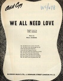 We All Need Love - As performed by Liberace