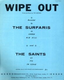 Wipe Out - Song arranged for the Guitar - Recorded by The Surfaris and The Saints