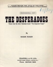 The Desperadoes - Piano Solo from the B.B.C Television Series &quot;The Desperate People&quot; - Professional Copy