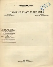 I Throw My Kisses To The Stars - Song - Professional Copy