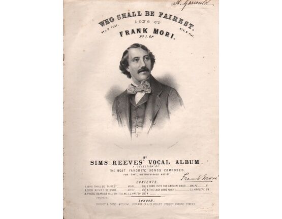 8779 | Who shall be Fairest? - Song - No.1 of Mr.Sims Reeves' Vocal Album