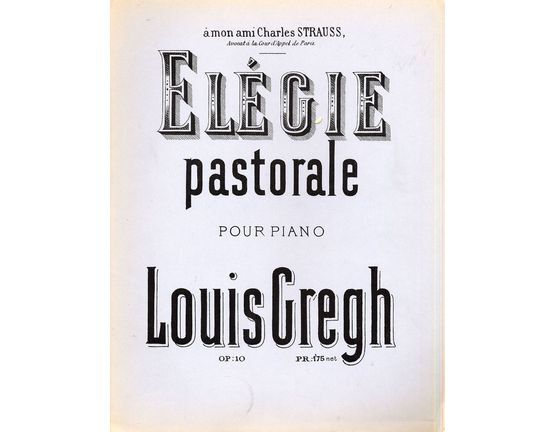 10171 | Elegie - Pastorale - Pour Piano - Op. 10 - French Edition