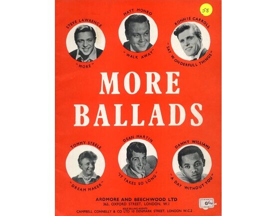 10320 | More Ballads - Mid 20th Century Hits for Voice and Piano - Featuring Dean Martin, Matt Monro and More