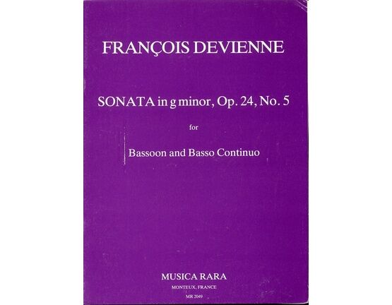 10439 | Sonata in G Minor - For Bassoon and Basso Continuo (And Piano Accompaniment)  - Op. 24, No. 5