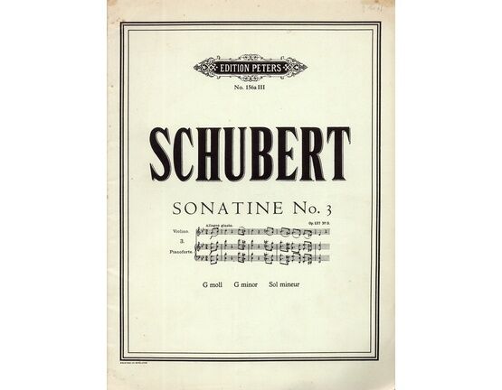 10502 | Schubert - Sonatine No. 3 in G Minor (Op. 137, No. 3) - For Violin and Piano