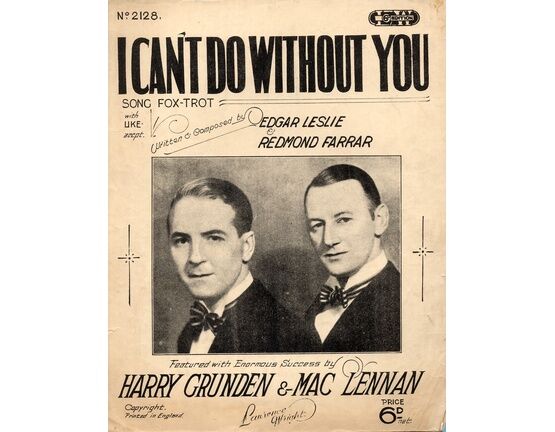 11 | I Cant do Without you - Song featuring Harry Grunden &amp; Mac Lennan