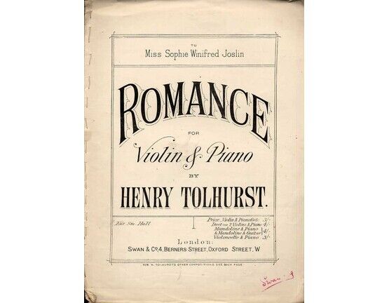 11012 | Tolhurst - Romance - For Violin and Piano